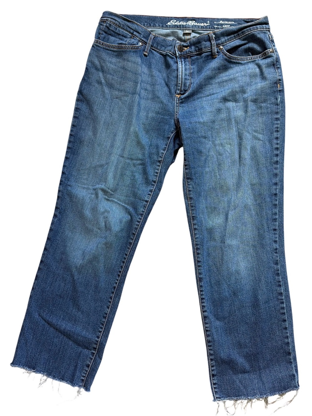 Eddie Bauer Boyfriend Fit Relax Leg Raw Hem Crop Jeans Women’s Sz 10